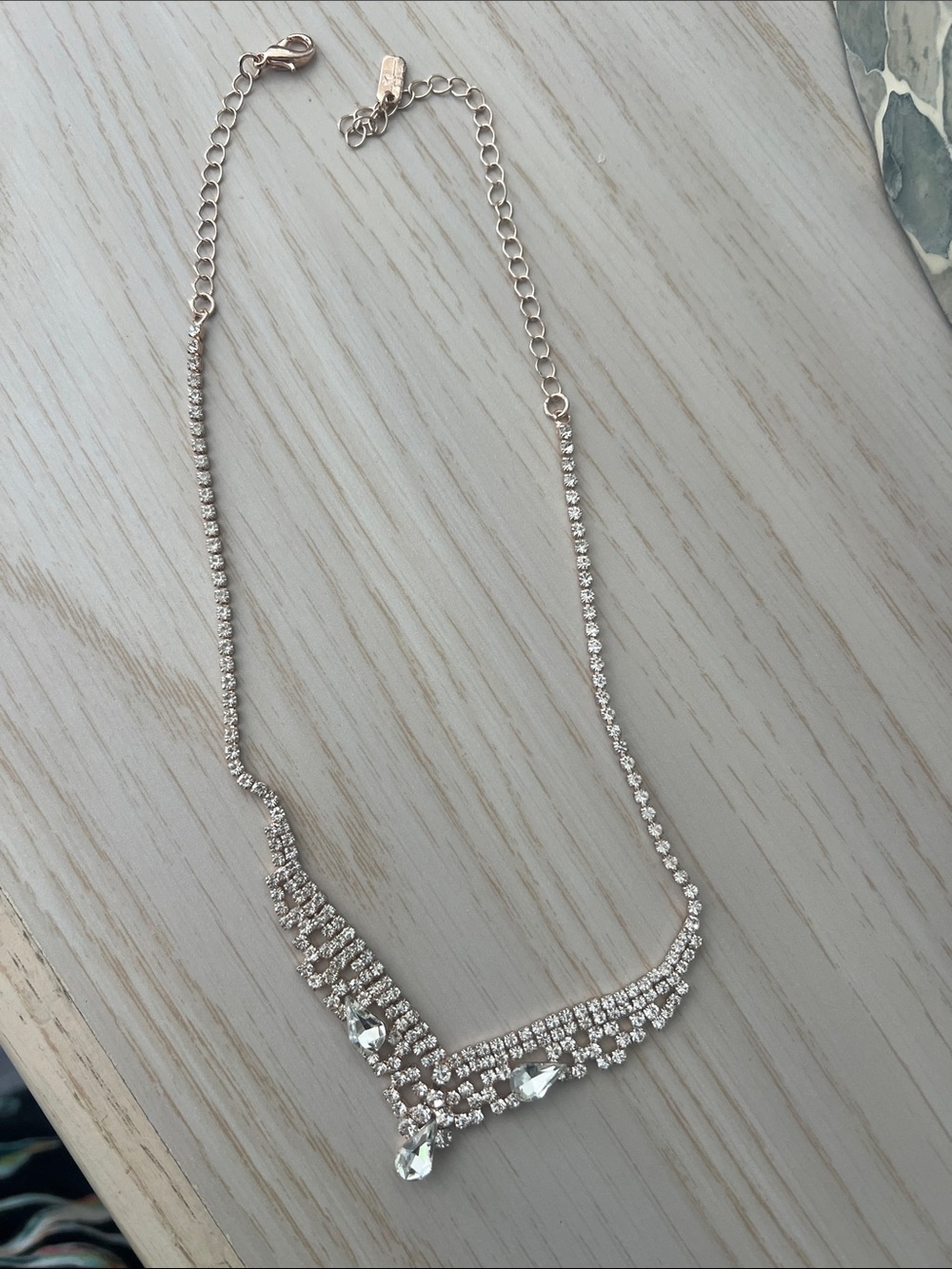 Elegant Silver and Rose Gold Crystal Necklace - Women Jewelry